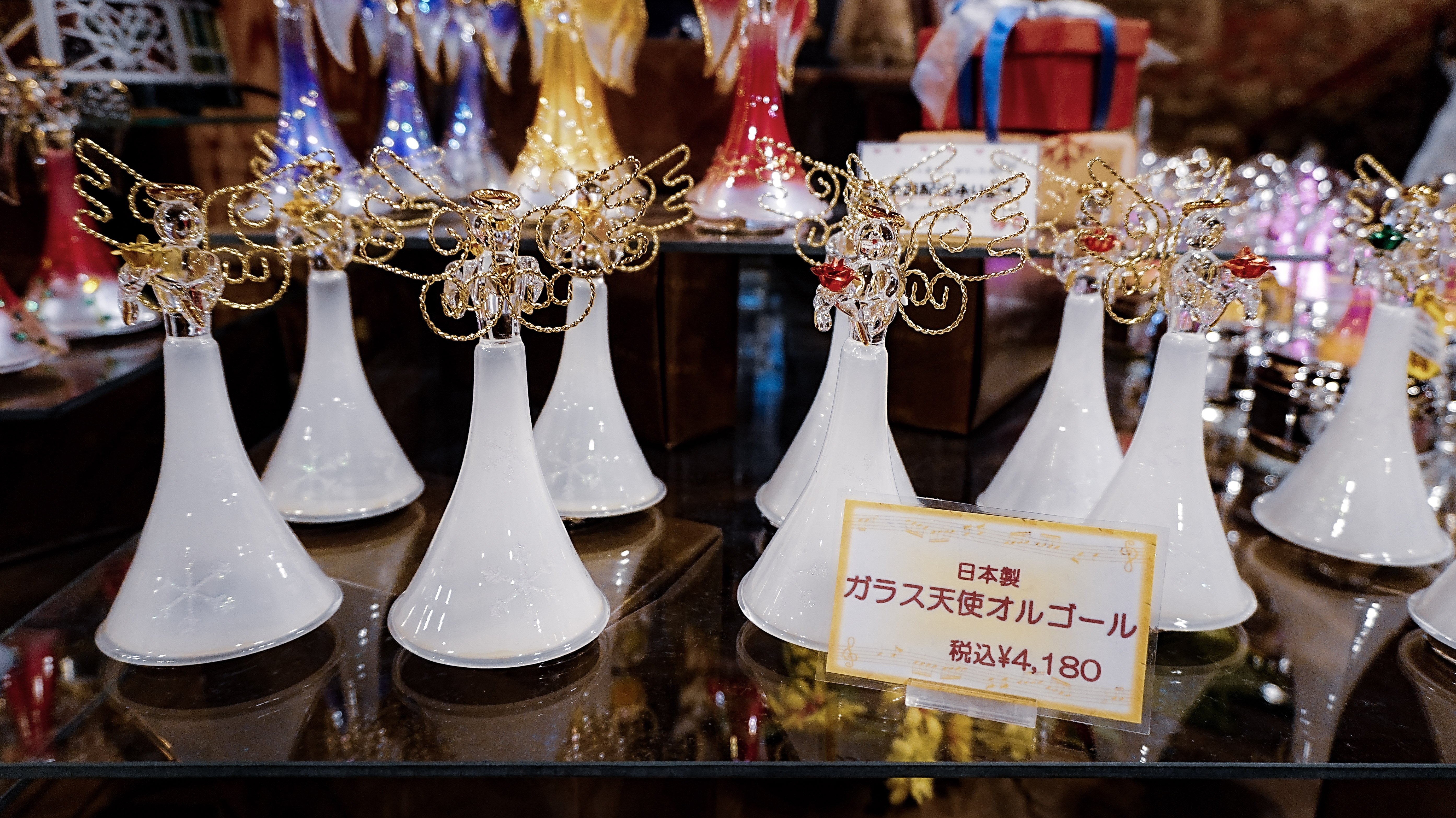 Music boxes on display