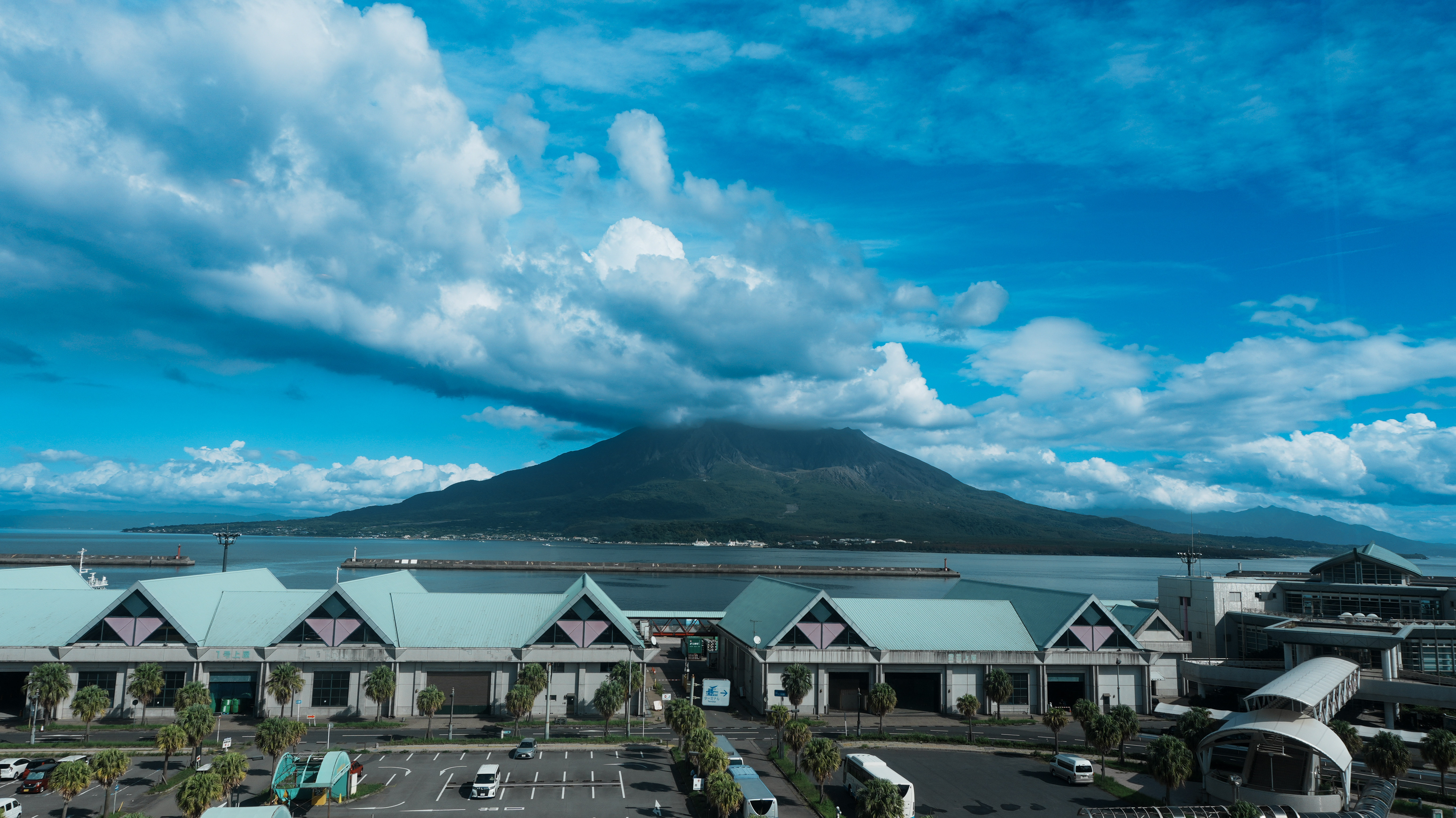 Sakurajima covered in clouds